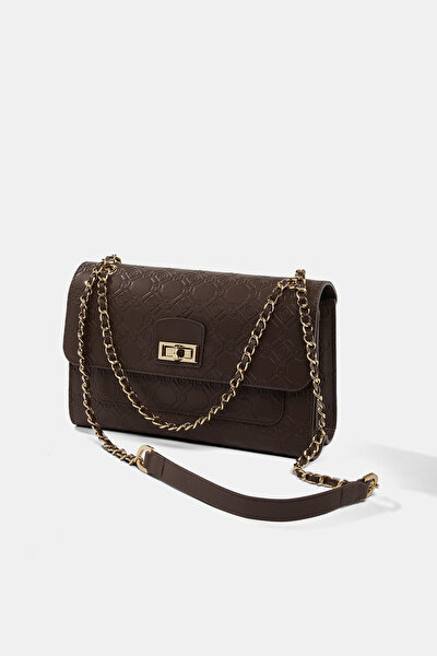 BROWN MONOGRAM LEATHER BAG 5