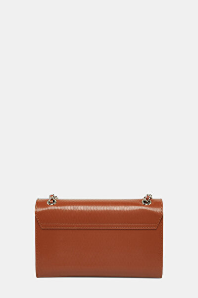 TAN MONOGRAM LEATHER BAG 5