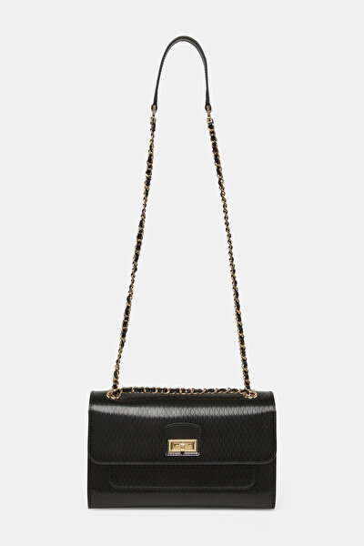 BLACK MONOGRAM LEATHER BAG 3