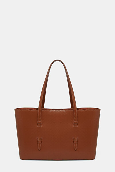 TAN MONOGRAM LEATHER BAG 3