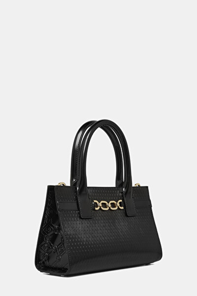 BLACK MONOGRAM LEATHER BAG 3