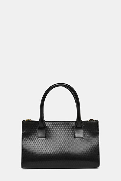 BLACK MONOGRAM LEATHER BAG 4