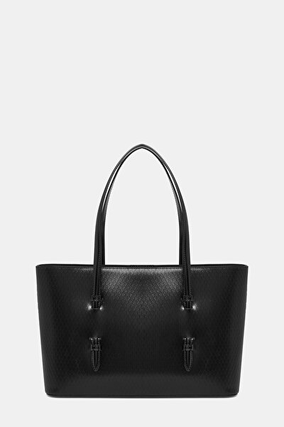 BLACK MONOGRAM LEATHER BAG 3