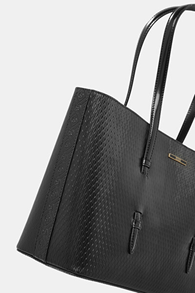 BLACK MONOGRAM LEATHER BAG 4