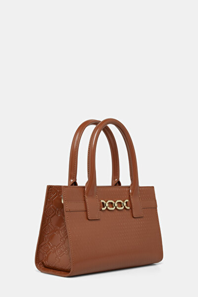 TAN MONOGRAM LEATHER BAG 3