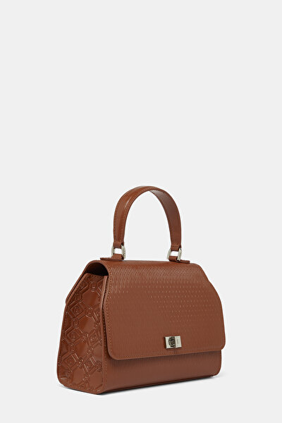 TAN MONOGRAM LEATHER BAG 3