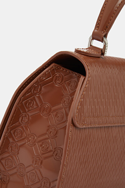 TAN MONOGRAM LEATHER BAG 5