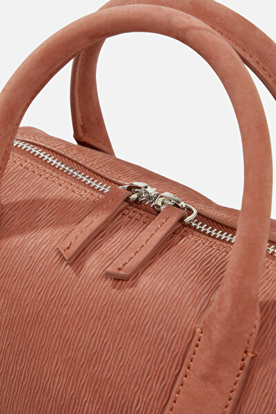 TAN MONOGRAM LEATHER BAG 5