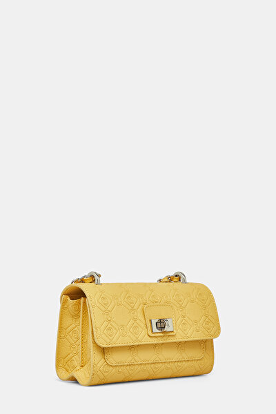 YELLOW MONOGRAM LEATHER BAG 4