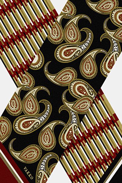 SİYAH ŞAL DESENLİ TWILL FULAR 3