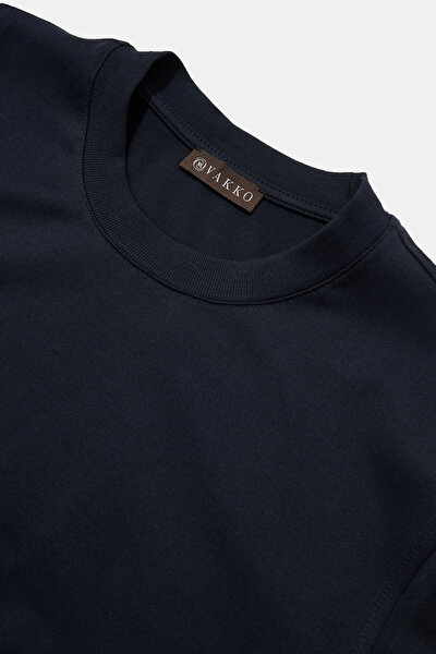 NAVY BLUE BASIC / ROUND NECKLINE SHORT SLEEVE TSHIRT 3