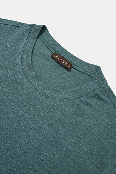 GREEN BASIC / ROUND NECKLINE SHORT SLEEVE TSHIRT 3