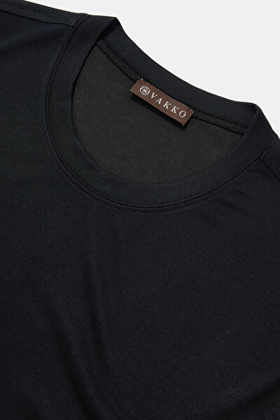 BLACK BASIC / ROUND NECKLINE SHORT SLEEVE TSHIRT 3