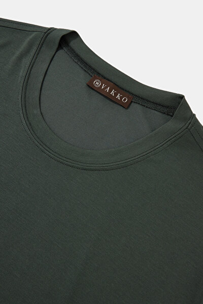 GREEN BASIC / ROUND NECKLINE SHORT SLEEVE TSHIRT 3
