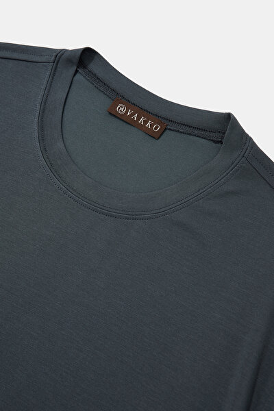 GREY COLOR BASIC / ROUND NECKLINE SHORT SLEEVE TSHIRT 3