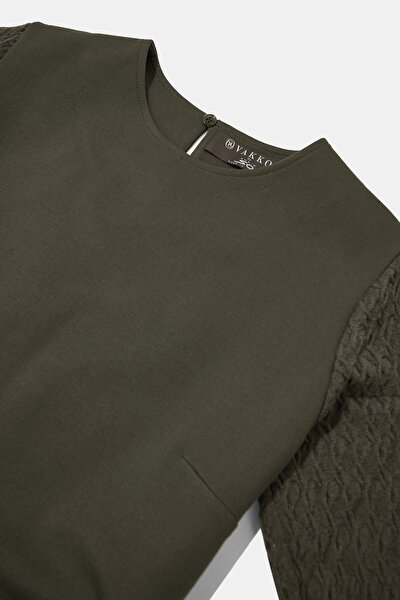 KHAKI LONG SLEEVE DRESS 10