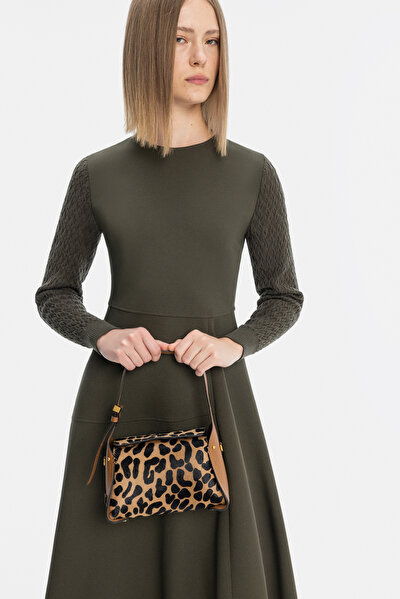 KHAKI LONG SLEEVE DRESS 3