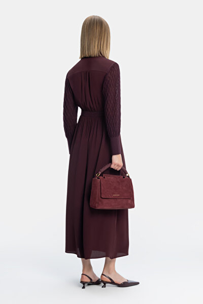 MAROON LONG SLEEVE DRESS 3