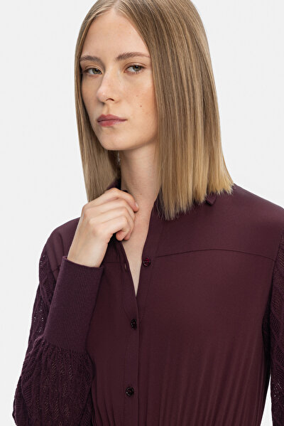 MAROON LONG SLEEVE DRESS 4