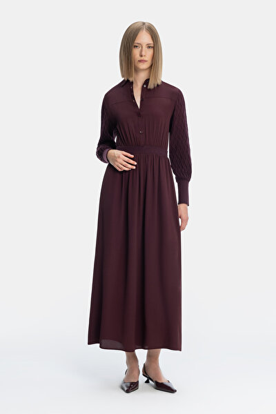 MAROON LONG SLEEVE DRESS 5