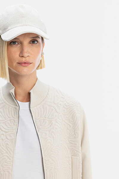 ECRU UPRIGHT COLLAR SWEATSHIRT 4