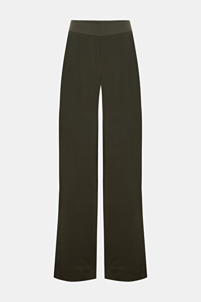 KHAKI WIDE LEG SPORTS TROUSERS 4