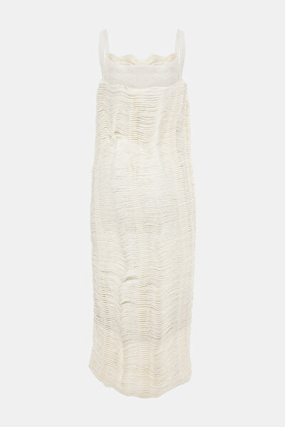 ECRU SLEEVELESS SUSPENDER DRESS 9