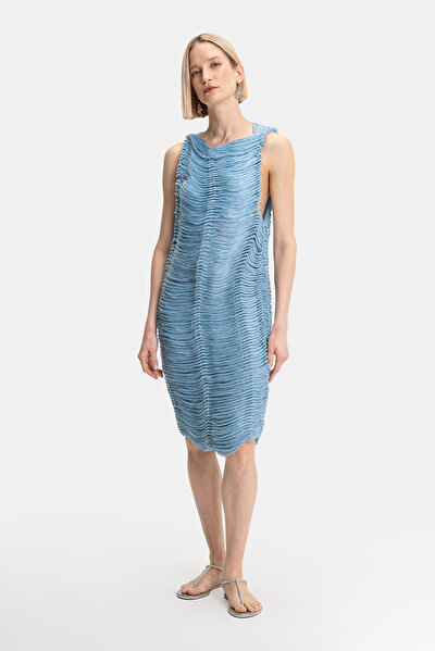 BLUE SLEEVELESS DRESS 4