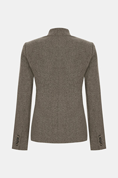 BEIGE MANDARIN COLLAR JACKET 9