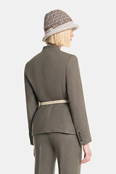 BEIGE MANDARIN COLLAR JACKET 3