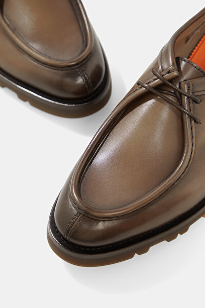 DARK BEIGE LEATHER SHOE 4