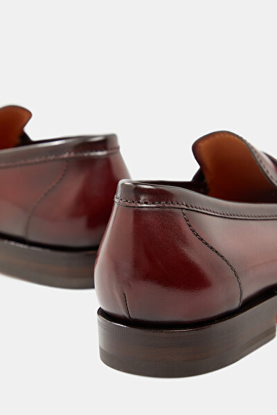 MAROON LEATHER SHOES 5