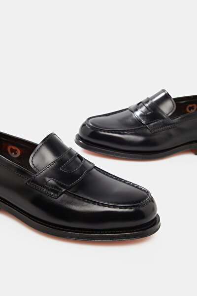 BLACK LEATHER SHOES 4