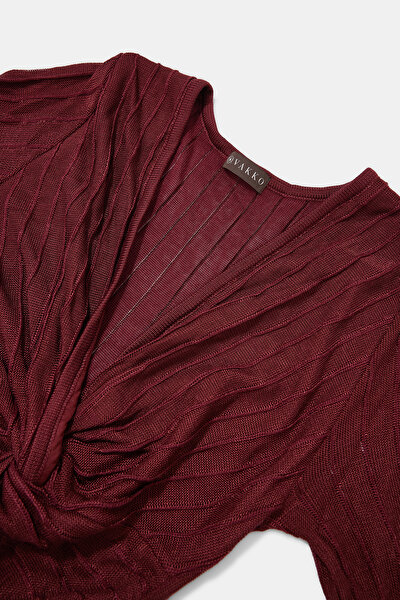 MAROON LONG SLEEVE DRESS 8