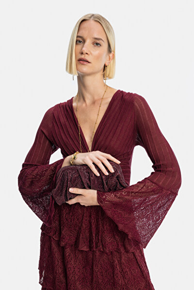 MAROON LONG SLEEVE DRESS 3