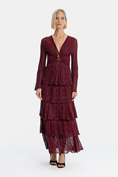 MAROON LONG SLEEVE DRESS 5