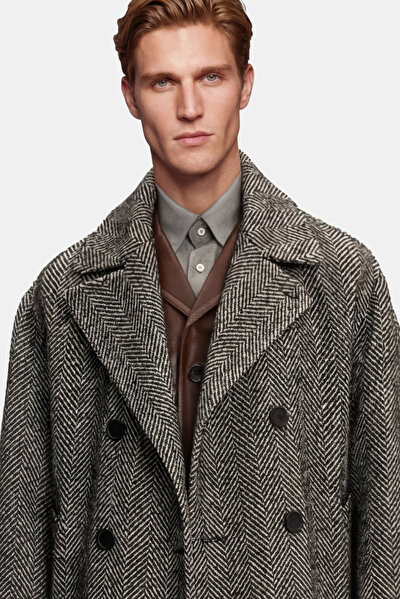 GREY HERRINGBONE ALPACA WOOL TOPCOAT 3