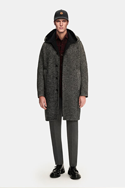 GREY HERRINGBONE ALPACA WOOL TOPCOAT 3