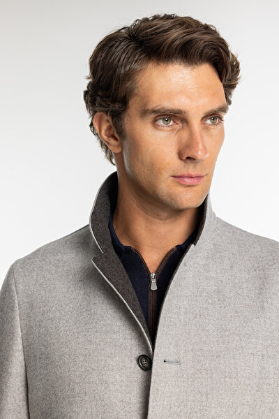 LIGHT BEIGE UPRIGHT COLLAR JACKET 3