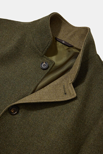 LIGHT KHAKI UPRIGHT COLLAR JACKET 3
