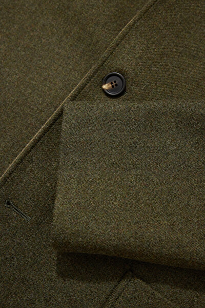 LIGHT KHAKI UPRIGHT COLLAR JACKET 4