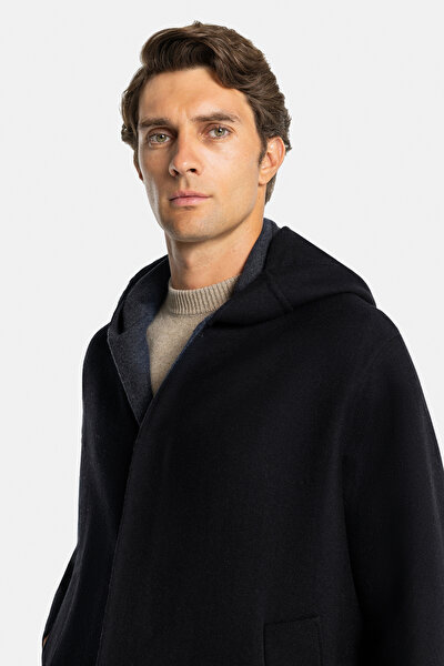 NAVY BLUE WOOL/CASHMERE TOPCOAT 4