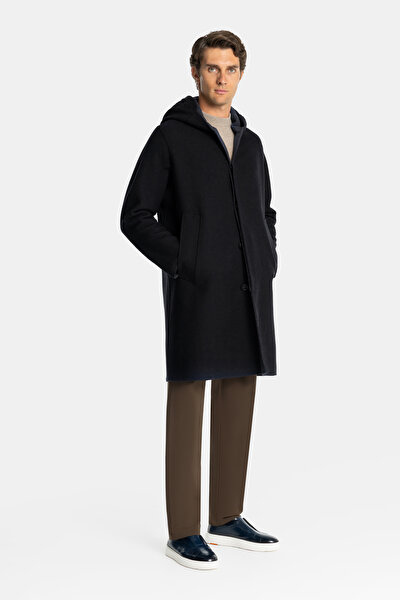 NAVY BLUE WOOL/CASHMERE TOPCOAT 5