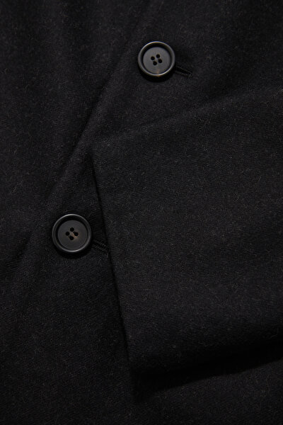 BLACK WOOL ELASTANE COAT 4