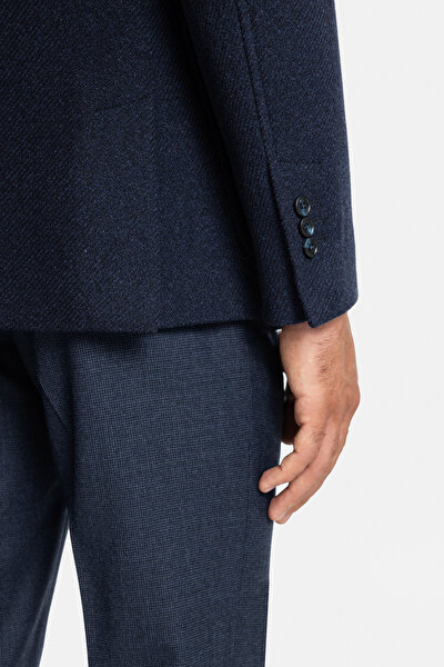 NAVY BLUE UPRIGHT COLLAR JACKET 5