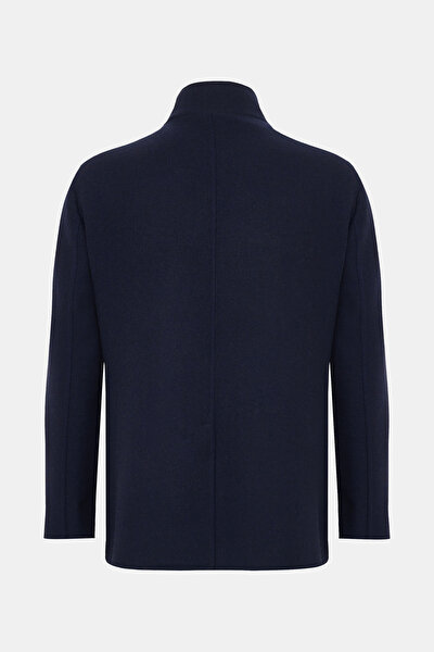 NAVY BLUE UPRIGHT COLLAR JACKET 8