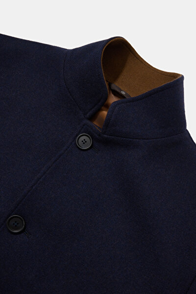 NAVY BLUE UPRIGHT COLLAR JACKET 9
