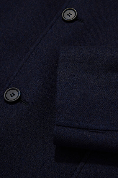 NAVY BLUE UPRIGHT COLLAR JACKET 10