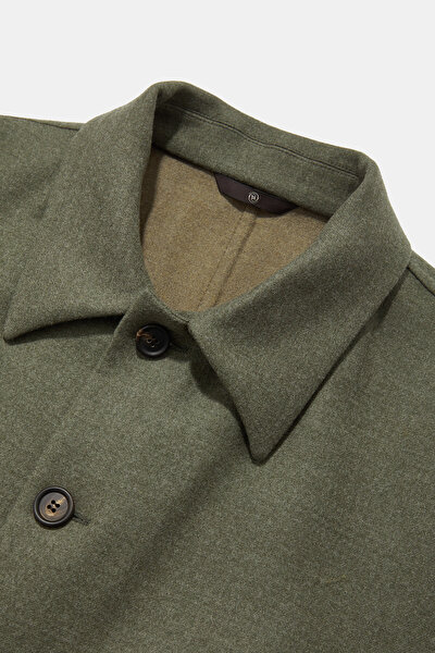 LIGHT KHAKI WOOL ELASTANE COAT 8