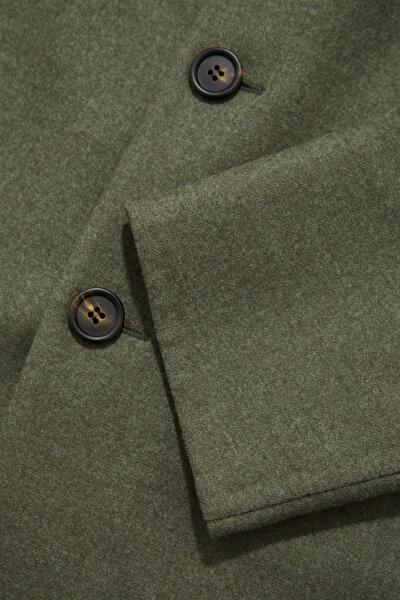 LIGHT KHAKI WOOL ELASTANE COAT 9